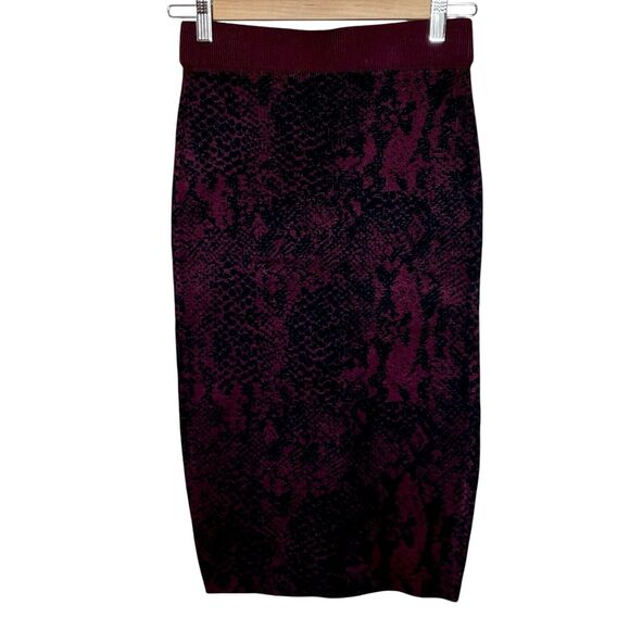 Express x Negin Mirsalehi Snakeskin Print Sweater Skirt Womens XS Pencil Office - Picture 1 of 6